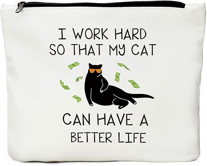 Cat Lover Gifts for Women, Funny Cat Makeup Bag,Cute Cats Gift Cosmetic Bag | Travel Toiletry Bags, Cats Mom Accessories Stuff for Teens Girls Pet Lover Daughter Birthday Friendship Cosmetic Pouch