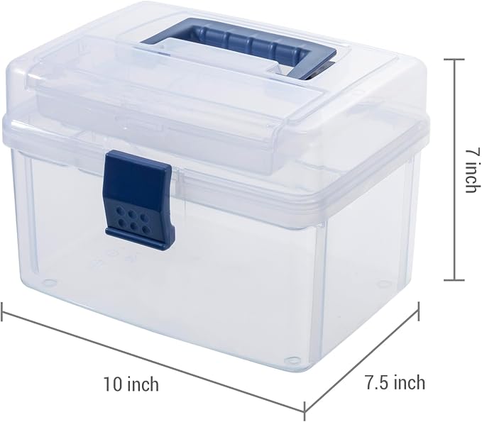 MyGift 10 Inch First Aid Storage Box with Detachable Tray, Quick Access Lid | Portable organizer keeps medical supplies neatly sorted with a removable tray and quick-access lid for everyday readiness