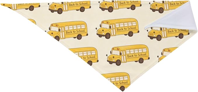 Teacher's Pet Dog Bandana,Funny Bandana Gift,Photo Prop Accessories for Dog Lovers Owner Gift,Triangle Reversible Fall Scarf, Adjustable (Yellow School Bus)