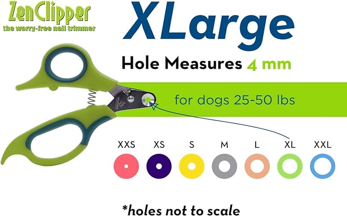 Zen Clipper Pet Nail Clipper for Dogs – Dog Nail Clipper for Safer Dog Grooming and Nail Care - Clean, Quiet, and Easy-to-Use Stainless Steel Dog Nail Trimmer - (4mm Hole)