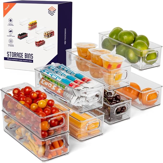 ClearSpace Plastic Pantry Organization and Food Storage Bin, 8 Pack | Clear food storage bins keep pantry, fridge, and kitchen essentials organized while maximizing storage space and easy access