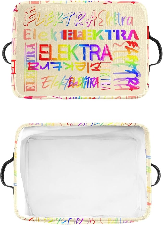 Personalized Storage Bins with Name Custom Kids Storage Basket Cubes Organizer with Handles for Organizing Boys and Girls Toys Shelf Closet Nursery Baskets Boxes, 1 Pack