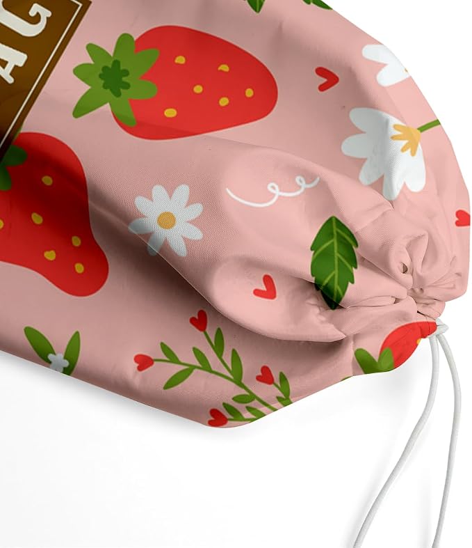 Plastic Bag Holder,Reusable And Washable Country Style Grocery Bag organizer,For Home Kitchen Travelling Camping Decor, use 1 Pack,Red strawberry Pattern
