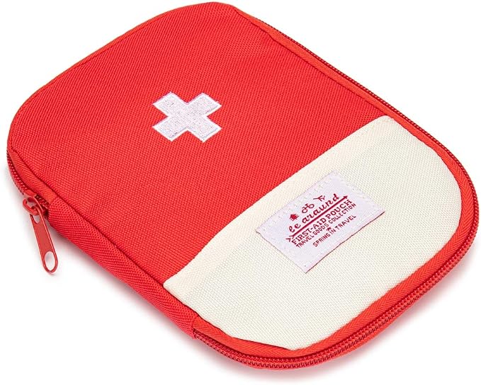 Red First Aid Bag Empty 1st Aid Bag Section Dividers Medical Travel Case Emergency First Responder Storage Compact Medicine Bag for Car Home Office Kitchen Sport Outdoors (Red)