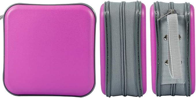 CD Case, 40 Capacity CD DVD Case Wallet Holder Portable Disc VCD Heavy Duty Binder Storage Organizer (Purple)