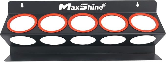 Maxshine Universal Detailing Spray Bottle Holder - Holds 5 Sprayers (16oz), Sturdy & Lightweight Organizer, Easy Wall Mounting, Ideal for Garage & Mobile Use, Auto Detailing Accessories & Supplies