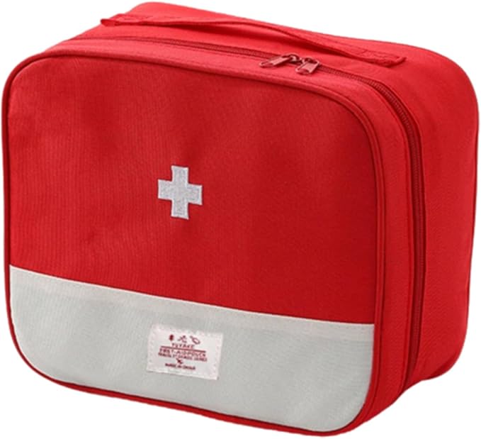 Red First Aid Bag, Medical Bag Empty, Portable Medicine Bag Organizer for Home Outdoor Camping Hiking Travel (Red)