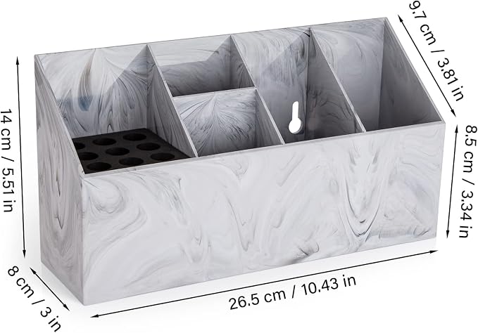Noverlife Salon Shear Holder, Hair Stylist Shears Rack Neat Desk Organizer | Large Marble Pattern Professional Barber Scissor Holder Pet Grooming Storage Box Container Case for Clippers Combs Clips