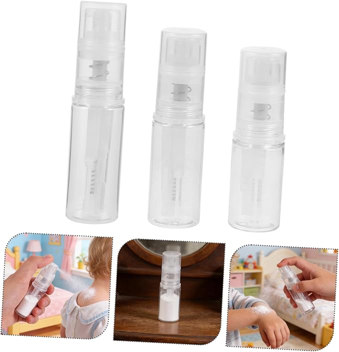 3pcs Powder Sprayer Bottle 14ml 18ml 25ml White Refillable Container | Pet Body with Pp Nozzle, Precise Dispensing Control for Talcum Powder and Hair Building Fibers, Compact for Home and Daily
