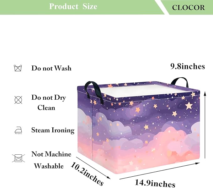 CLOCOR Rectangular Storage Bin,Waterproof Books Box,Gift Basket(Pink Sky)