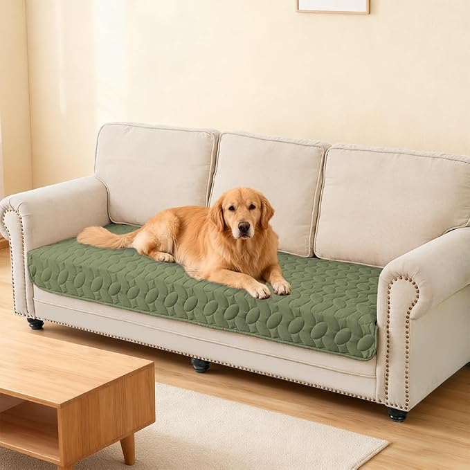 Ameritex Waterproof Pet Bed Cover Anti-Slip Dog Bed Blanket for Sofa and Furniture Waterproof New Pattern Design (Green, 30x53 Inch (Pack of 1))