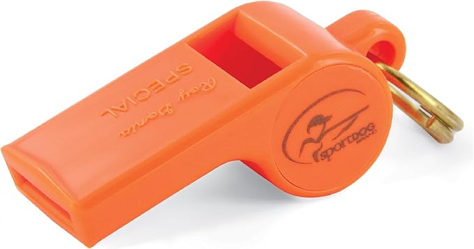SportDOG Roy Gonia Special Whistle - Orange with Pea | Dog Training Whistle, Pea Design, Low Pitch Trill Carries farther