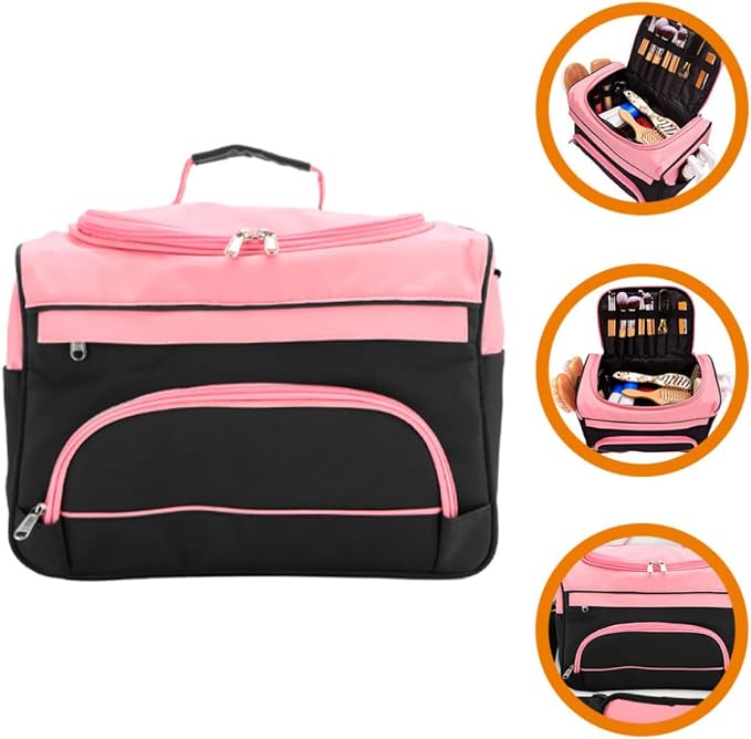 Portable Barber Travel Case Hair Tools Organizer Bag with Dividers Sturdy Oxford Cloth Material Large Capacity for Outdoor and Travel Use