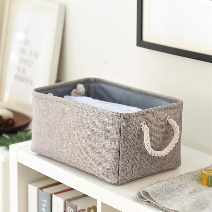 Large Storage Bins- Storage Baskets for Organizing Shelves, Basket Organizer for Closet Bookshelf Dog Toy Nursery Clothes Laundry Home Organization, Fabric Storage Cubes W/Handles