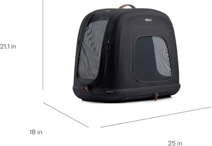 TAVO Pets Crispin Crash-Tested Dog & Cat Car Crate, Onyx, Small