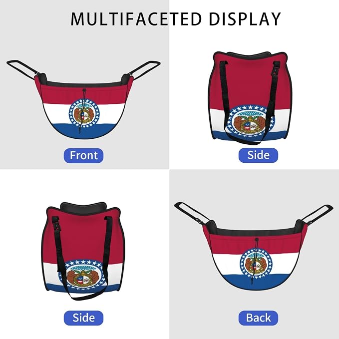 Missouri State Flag Car Seat Organizer-Backseat Storage Bag for Travel | Waterproof Durable. Holds Snacks Gear Essentials. Fits Most Cars.