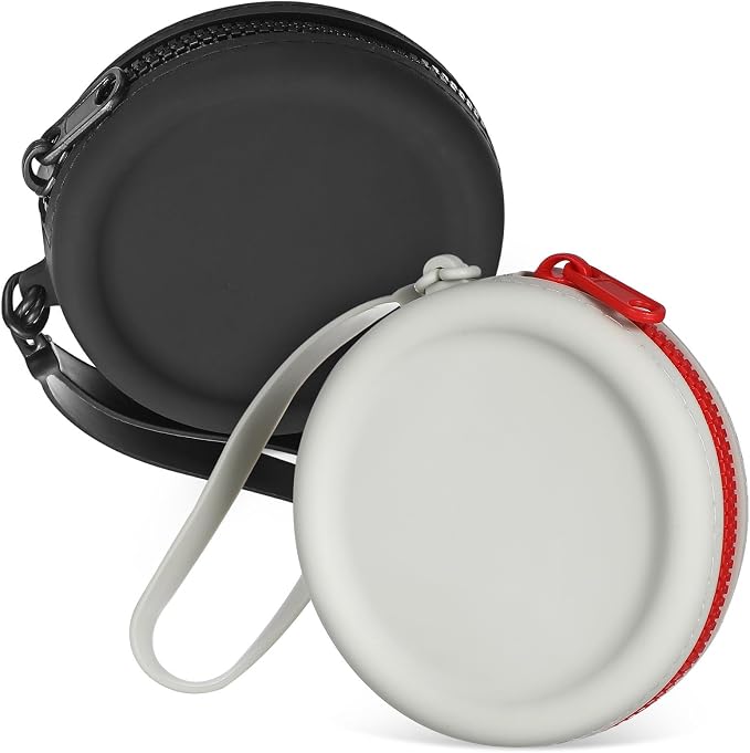 jojofuny 2pcs Silicone Pet Treat Pouch for Dog Training with Reliable Zipper, Portable Round Storage Bag for Small Items and Keys, Stylish Travel Organizer the Go
