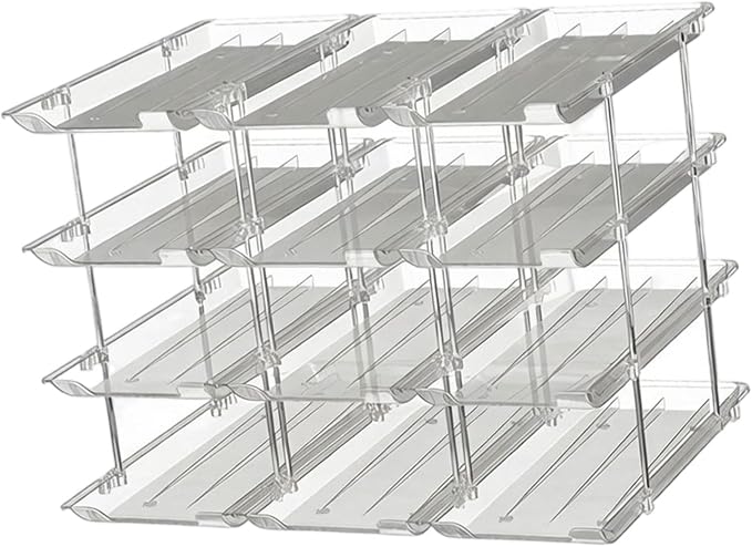 Can Organizer Rack, 5-Layer | Clear PET Kitchen Storage Shelf with Tiered Open-Front Access, Vertical Cabinet Countertop Use