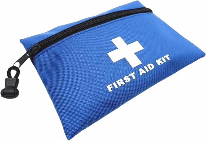 Red Emergency Bag First Aid Small Empty Travel Rescue Pouch First Responder Storage Medicine Pocket Bags for Car Home Office Kitchen Nurse Sport Outdoors Bag Only (Blue 16x11cm)