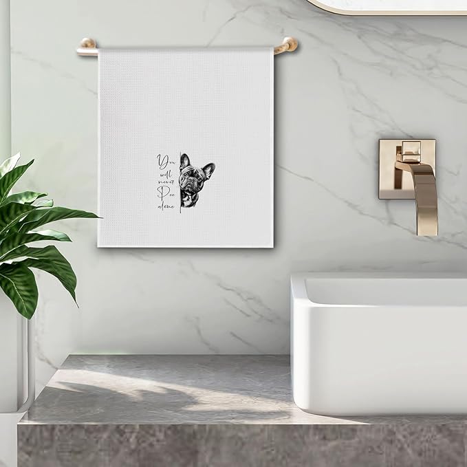 Funny French Bulldog Bathroom Hand Towels, French Bulldog Gifts for Women Men, Frenchie Dog Lover Gifts Decorative Hand Towels for Bathroom Washroom Restroom, 16x24 Inch
