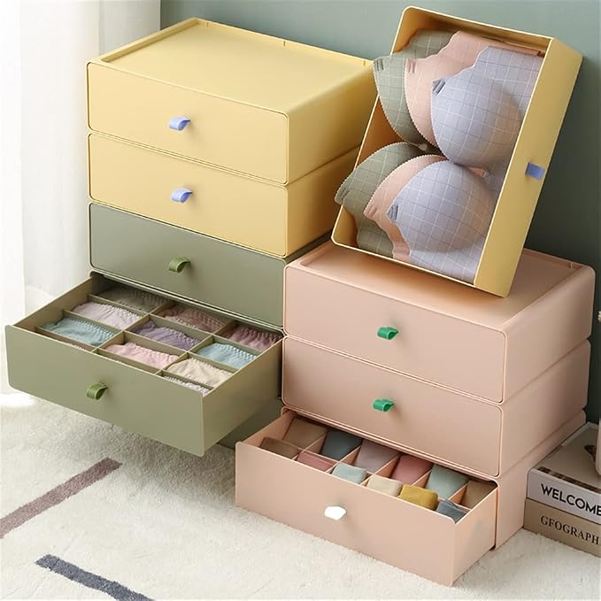 12 Grids Underwear Drawer Organizers Dividers Closet Dresser Storage Organizer Box for Bras Scarves Ties Socks Boxes (Color : D, Size : 22.5 * 10 * 32.5cm) (C 22.5 * 10 * 32.5cm)