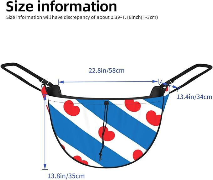 Flag of Friesland Car Seat Organizer-Backseat Storage Bag for Travel | Waterproof Durable. Holds Snacks Gear Essentials. Fits Most Cars.