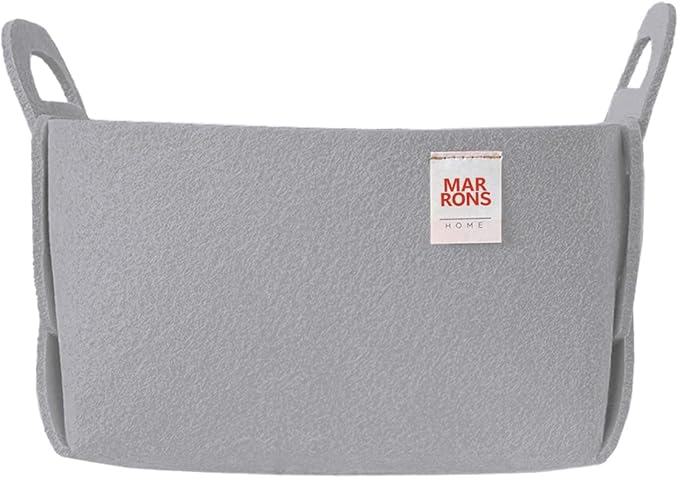 Collapsible Felt GRAY Storage Bin Small 7.1"x5.1"x5.1" – Foldable Basket with Handles for Closet, Storage, Laundry Room Organization, Decorative Storage Baskets for Shelves, Nursery