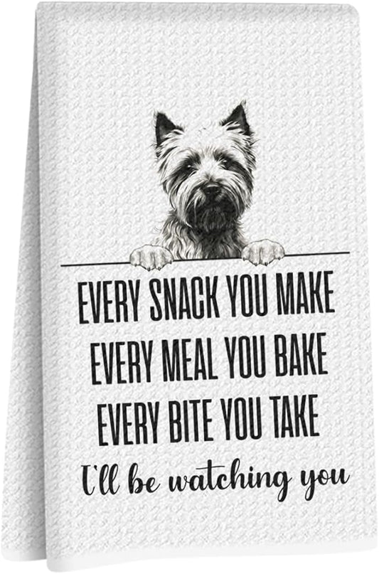 Yorkshire Terrie Dog Kitchen Towels 24x14 Inch, Yorkshire Terrie Gifts Dish Towels Dishcloth, Funny Dog Every Meal You Make Hand Cloth Tea Towel for Bathroom Kitchen, Cute Dogs Gifts for Women Mom