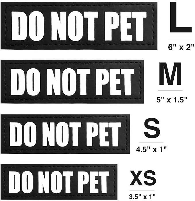 Fairwin Do Not Pet Dog Patches, Reflective Removable Dog Tags for Service Vest Dog Harness