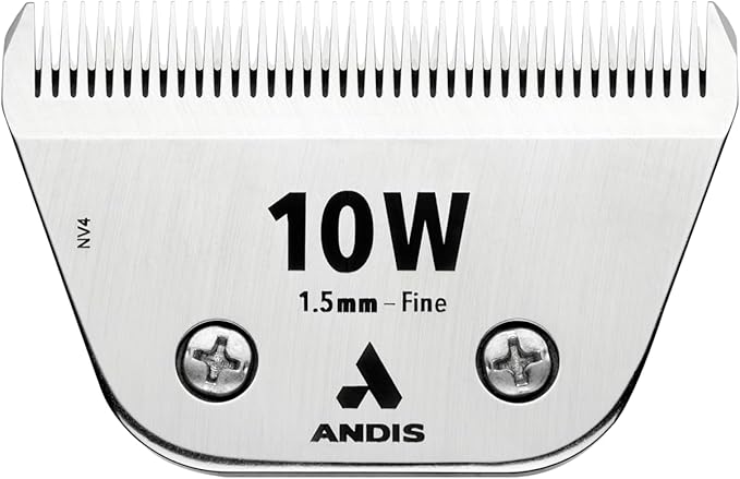 Andis 561460 ceramicEDGE Detachable Wide Blade #10W – Carbon Steel Pet Clipper Blade, Fine Tooth, Professional Grooming Performance