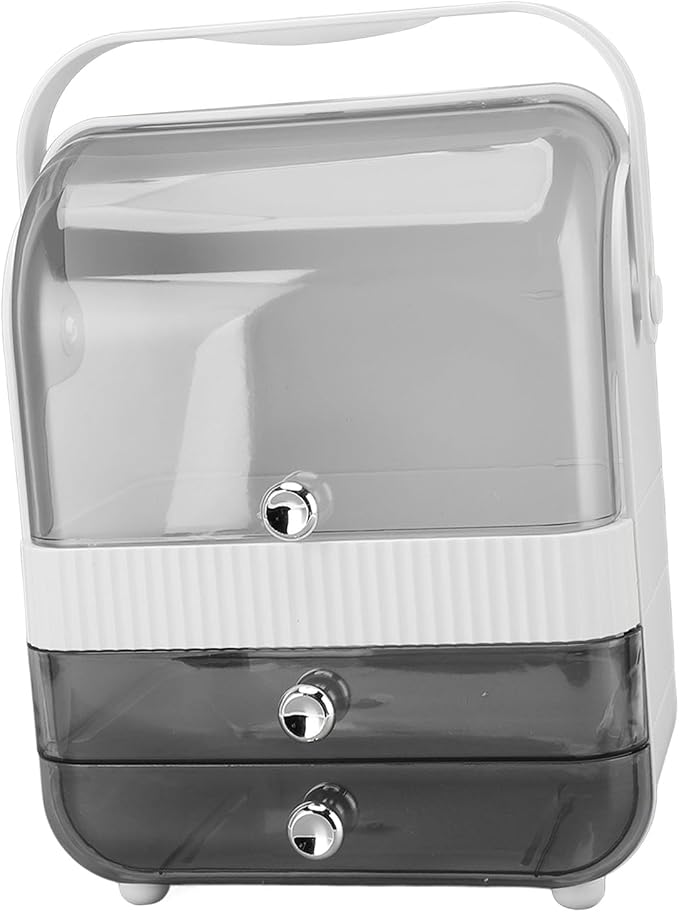 Makeup Organizer with PET Material and 2 Drawers for Bathroom Countertop (Small)