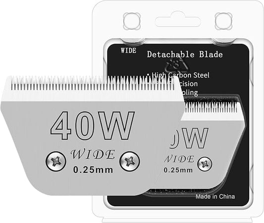 40W Dog Grooming Wide Blade,Detachable Pet Dog Grooming Blades,Compatible with Andis,Oster A5,Wahl km10 Clippers.Cutting Length1/100"(0.25mm)