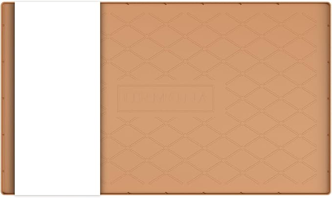 URMONA Under Sink Mat for Kitchen Waterproof, 37" x 22" Silicone Under Sink Mat for Shelf Liner Organizer, Cabinet Sink Protector Under Sink Liner for Bottom Kitchen, Bathroom(Khaki)