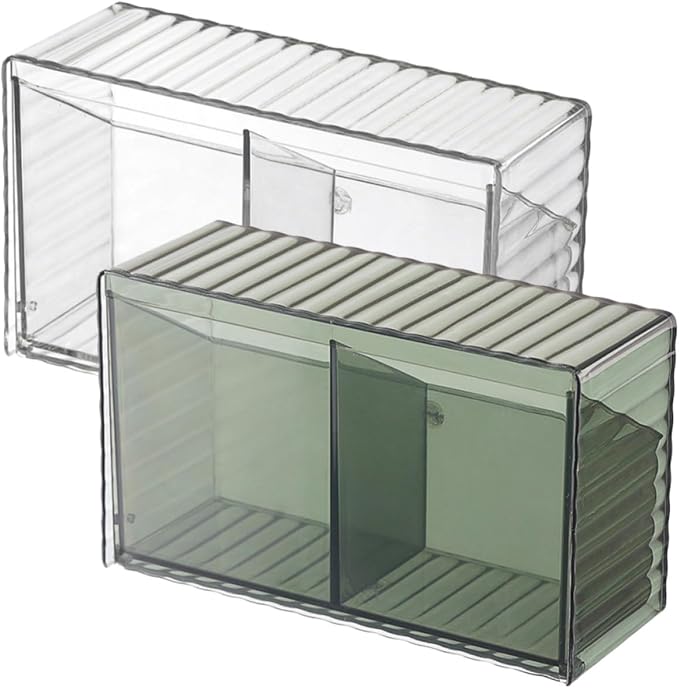 Ipetboom 2pcs Wall Mounted Cotton Swab Box with Lid Pet Large Organizer