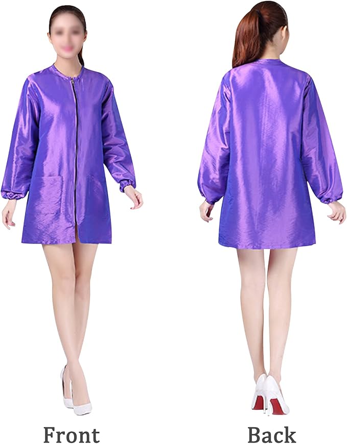 Polyester Professional Salon Smock Hair Stylist Jacket | Water-resistant Haircut Cape, Pet Grooming Workwear, Barber Apron