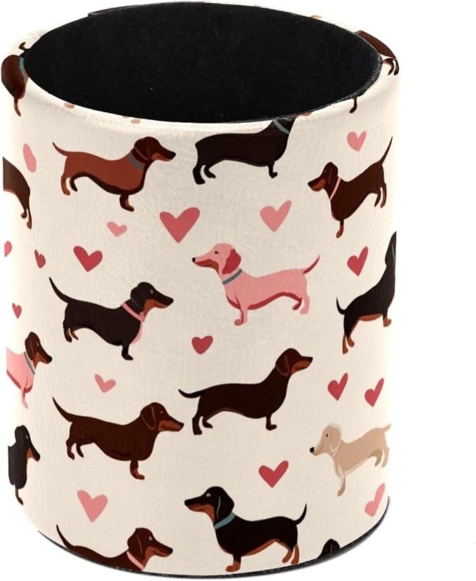 Dachshund Pen Holder, Pencil Cup Marker Brush Holder Desk Storage Case, Desktop Organizer for School Office Home Supplies