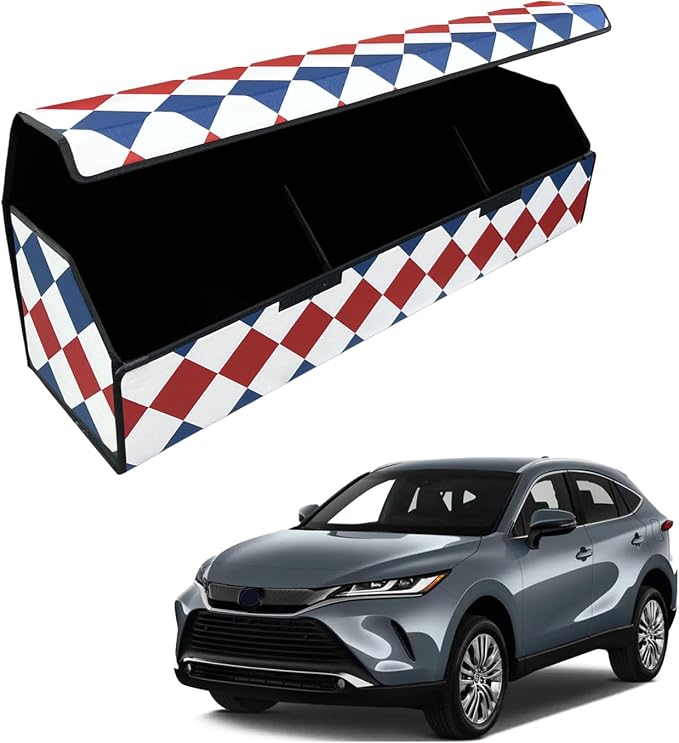 Car Trunk Organizer for For Toyota Venza - Custom Fit,Easy Installation，Large Space Outdoor Trunk Organizer with Leather,Hook and Loop Fastener,4-Layer Cover,For Toyota Venza 2021-2024