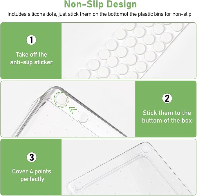 6 Pack Drawer Organizers, Plastic Clear Acrylic Non Slip Non Cracking kitchen drawer organizer Stackable Bathroom Drawer Organizer Trays, Storage Bins for Makeup, Bathroom, Kitchen Office