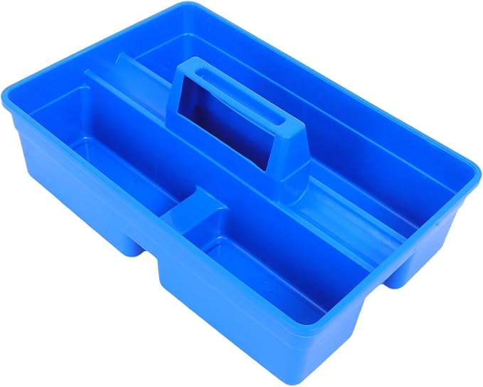 iplusmile Portable Veterinary Tool Storage Box with Divided Compartments, Multiuse Plastic Organizer Tote for Farm and Clinic Use, Blue