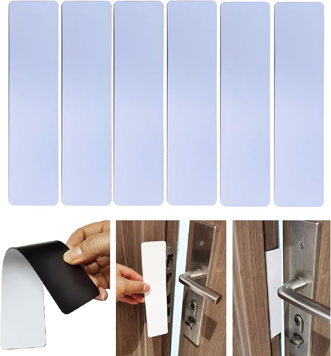 6 Pack Magnetic Lockdown Strips for Iron Door Frames High-Density Magnet Security Devices for School and Office Effective and Easy Solution for Emergency Lockdowns (White)