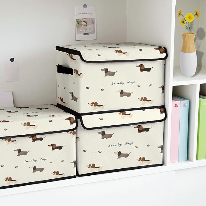 Stackable Clothes Storage Bins with Lids 3 Pack | Closet Organizers Fabric Box for Home and Office,Blanket Clothes Organizers,Under Bed Storage Containers