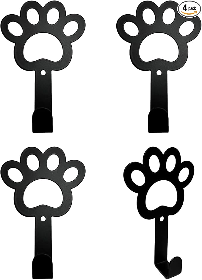 4Pcs Dog Hooks for Wall, Cute Paw Key Hook Wall Mount, Organizer Hook, Pet Hook, Great Gift for Dog Lovers, for Entryway Hallway Kitche Office Bedroom, Living Room