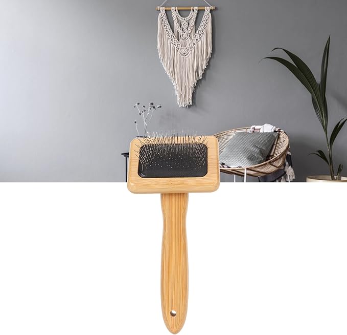Macrame Comb, Wooden Handle Macrame Fringe Comb with Air Bag Cushion for Knitting Cord Rope Plant Hangers Wall Hangings Pet Hair Combing