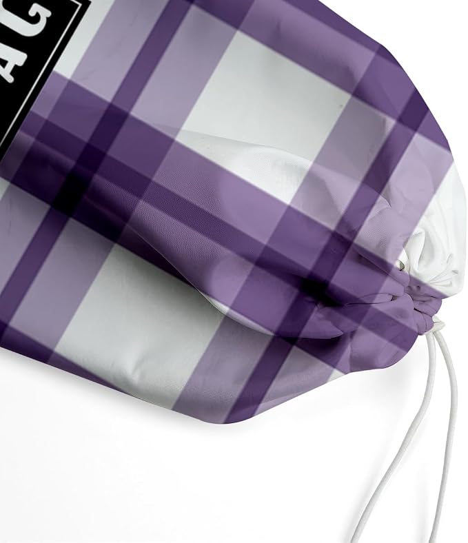 Plastic Bag Holder,Reusable And Washable Grocery Bag organizer,for Home Kitchen Travelling Camping Decor, use 1 Pack, Purple and White Pattern