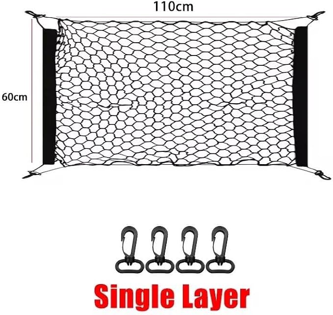 Car Nets Car Trunk Net For Toyota For RAV4 XA50 2019-2024 2020 2021 2022 Boot Luggage Mesh Nylon Bag Storage Rear Back Cargo Cargo Net(110cmx60cm)