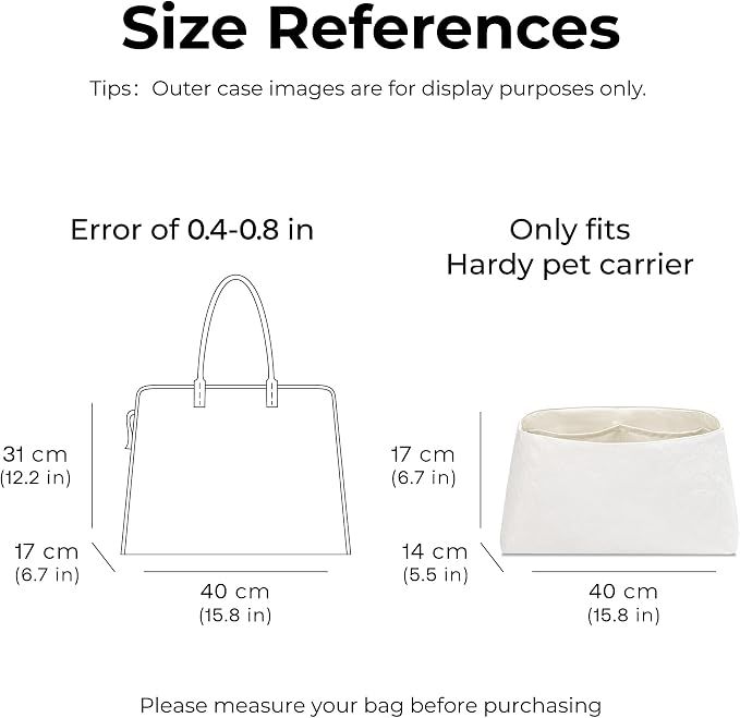 Purse Organizer Compatible with Hardy PM Bag (Pet Carrier) | Handcrafted DuPont™ Tyvek®,Lightweight Backpack Organizer Insert, 1:1 Custom Fit,Craie,Ideal for Work, Travel & Everyday Use
