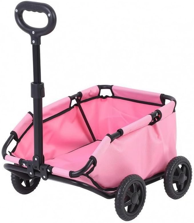 Folding Pet Transport Cart Wagon Pet Carrier Wagon Transport Cart Four-Wheel with Wheels for Outdoors