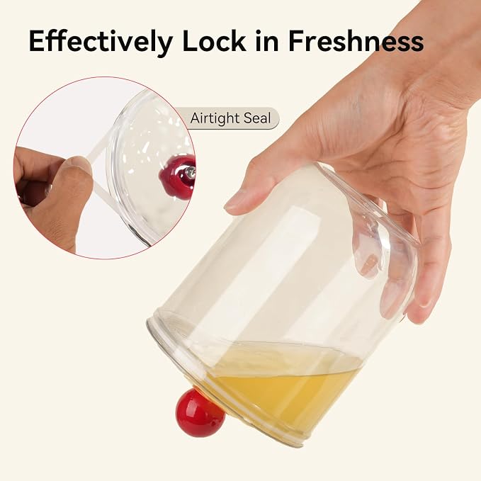 47 Oz Candy Jars with Lids - Clear Plastic Cookie Storage Containers Airtight Apothecary Canisters for Kitchen Home Decorative Pantry Office Party Organize Sugar Tea Coffee Snacks