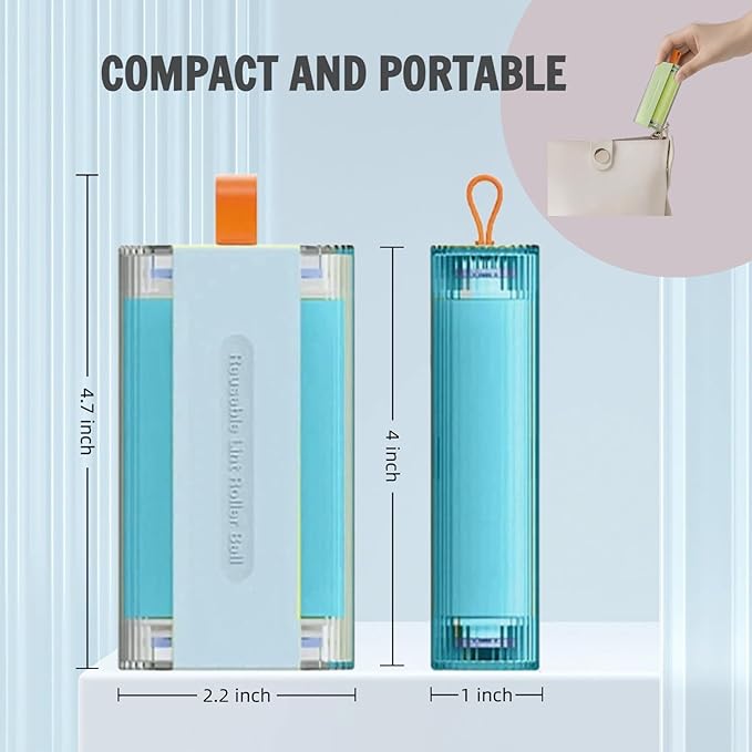 Mini Washable and Reusable Lint Roller for Clothes,Portable Sticky Roller Travel Size, Compact Pet Hair Remover and Small Lint Remover Extra Sticky