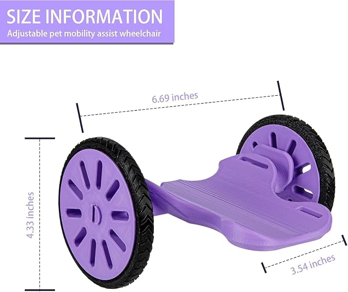 Adjustable Pet Wheelchair for Back Legs, Lightweight Rabbit Wheelchair for Hind Leg Support, Small Animal Mobility Cart for Bunny and Guinea Pig, Compatible with Mini Breeds (Rabbits, Guinea Pigs)